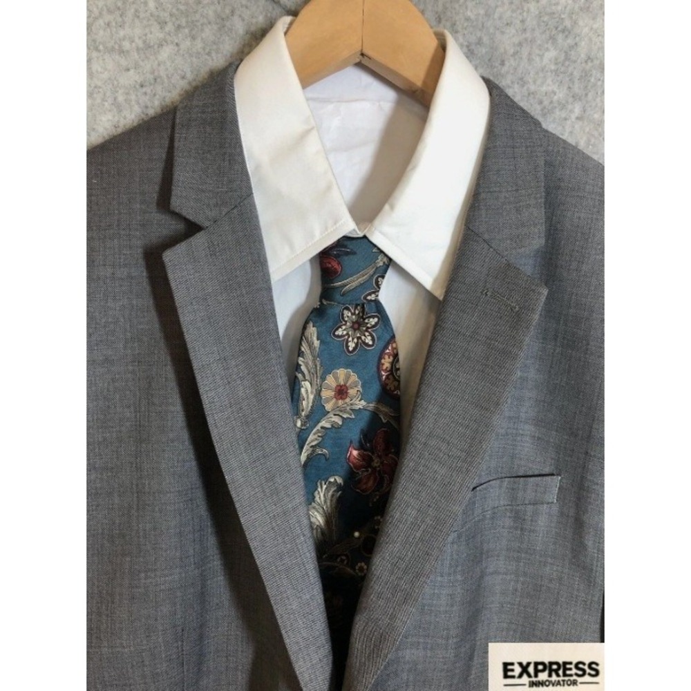 Express Blazer Mens 44R Gray Innovator Extra Slim Fit Suit Coat Jacket Career